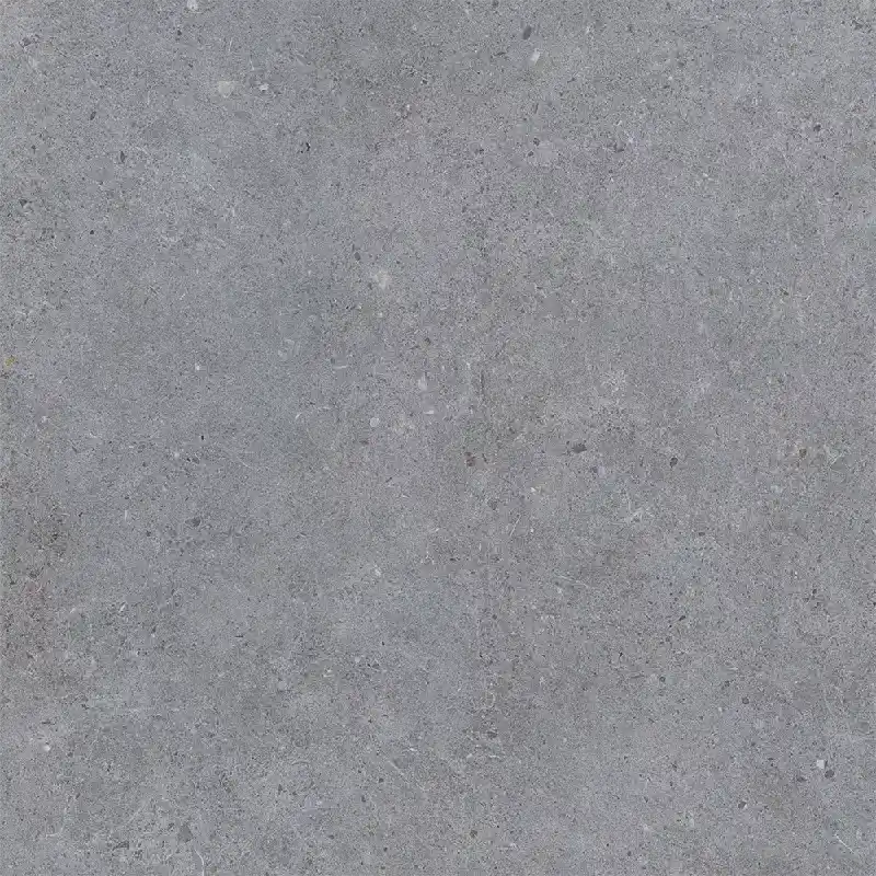 Siena Dark Grey Wall & Floor Tile 60x60cm close-up showing a smooth, deep blue-grey terrazzo-effect surface with fine, subtle speckles.