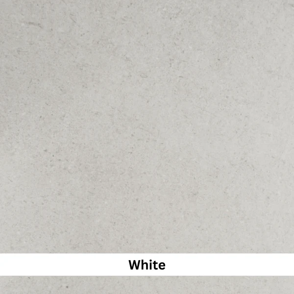 Solid white Stonetech Wall & Floor Tile with a subtle texture, perfect for minimalist kitchens or bathrooms, offering a clean, bright aesthetic.