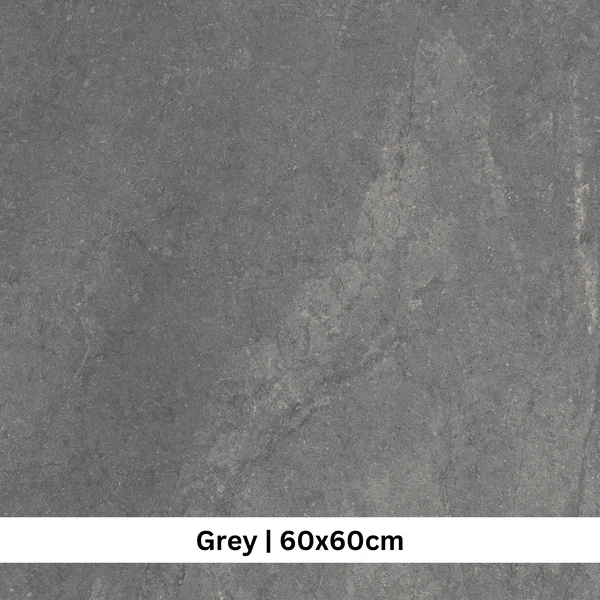 Dark grey Texas Wall & Floor Tile with a subtle concrete-look finish, size 60x60cm, for a contemporary industrial aesthetic.