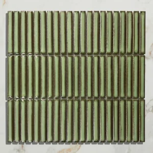 Bamboo Lustre Porcelain Mosaic Avocado 28.2x29.4cm