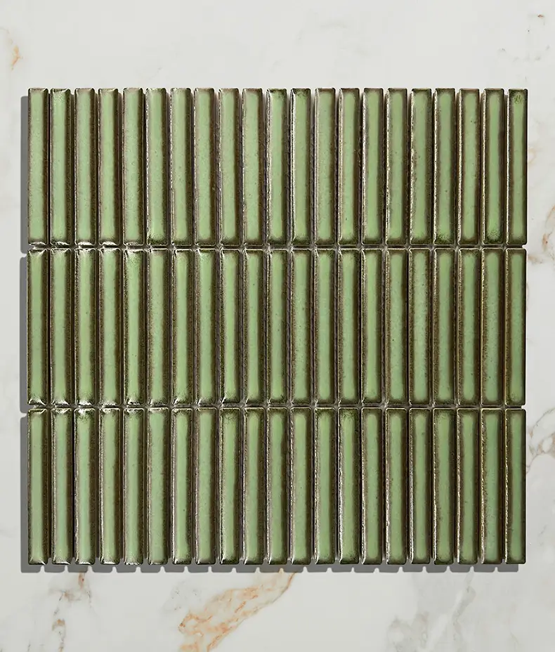 Bamboo Lustre Porcelain Mosaic Avocado 28.2x29.4cm