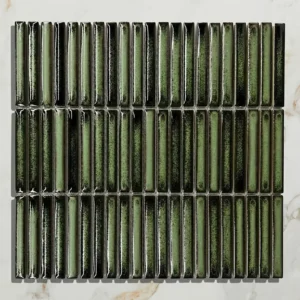 Bamboo Lustre Porcelain Mosaic Forest 28.2x29.4cm