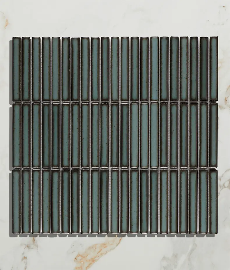 Bamboo Lustre Porcelain Mosaic Teal 28.2x29.4cm