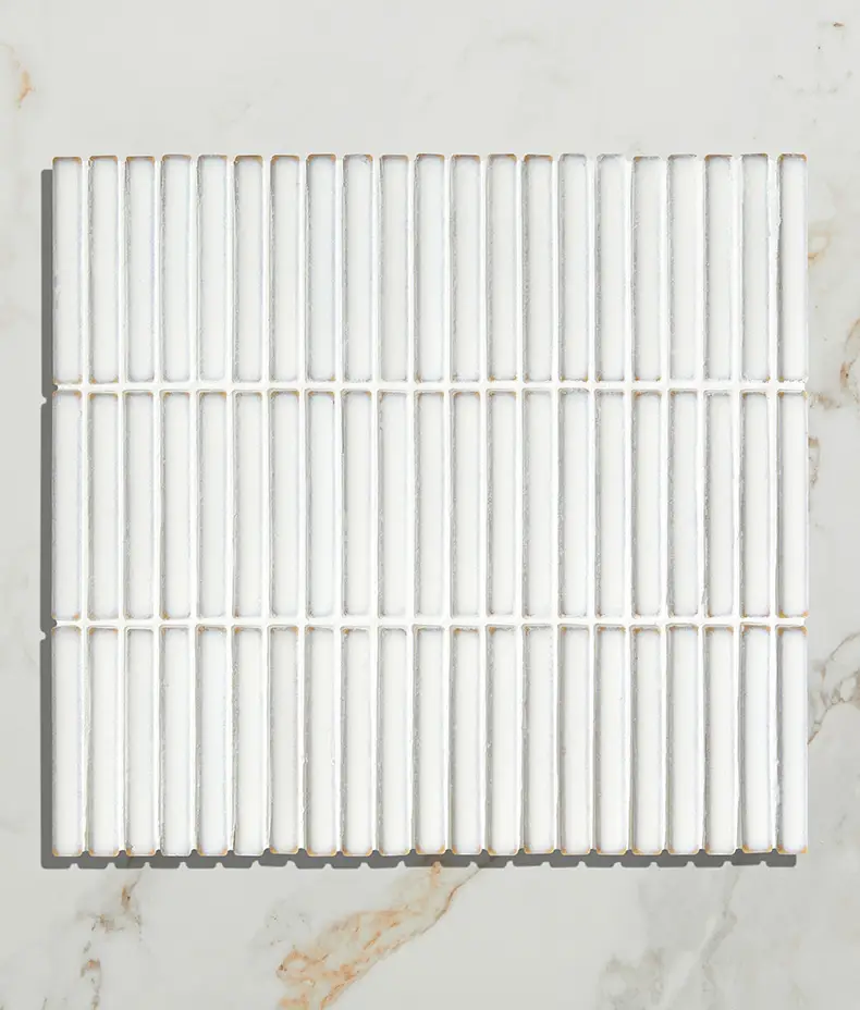 Bamboo Porcelain Mosaic White 29.5x28.4cm