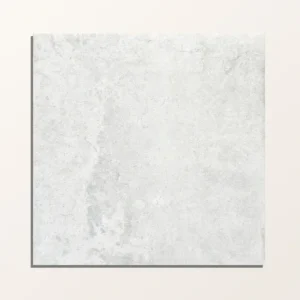Cuba Porcelain Pearl Grey Field 20x20cm tile with a distressed matte white/light grey finish and subtle texture variations.