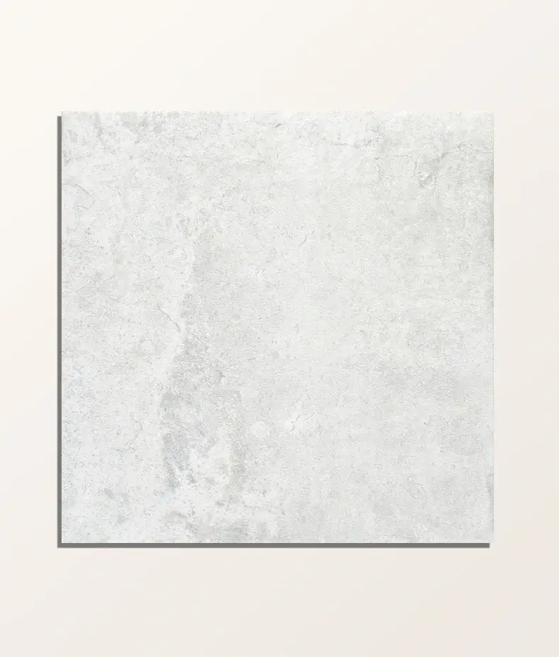 Cuba Porcelain Pearl Grey Field 20x20cm tile with a distressed matte white/light grey finish and subtle texture variations.