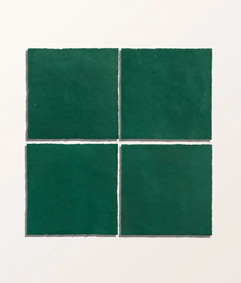 Maroc Porcelain Teal 9.9x9.9cm tile with a distressed, faded teal/blue-green surface and subtle edge variation for a rustic, handmade look.