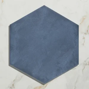 Medina Hexagon Porcelain Navy Blue 14x16cm