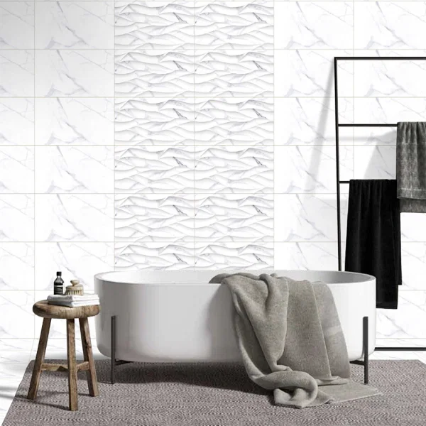 Carrara White Gloss and Decor Tile 30x60cm - Image 2
