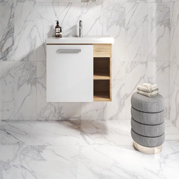 Nora White Marble Effect 30x60cm - 203514 roomset
