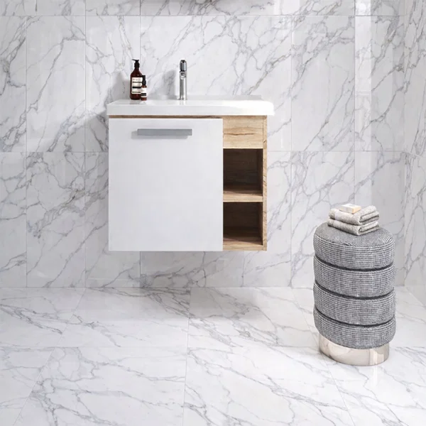Nora White Marble Effect 30x60cm - 203515 roomset