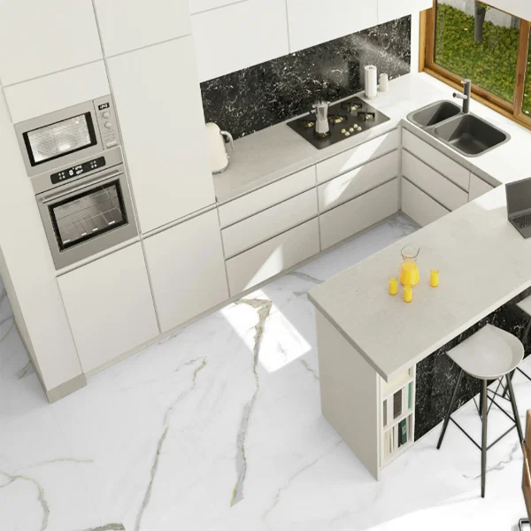 Calacatta Matt Marble Effect Porcelain Tile 120x120cm - Image 2
