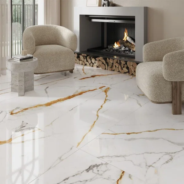 Golden Hour Polished Porcelain Tile 120x120cm - Image 2