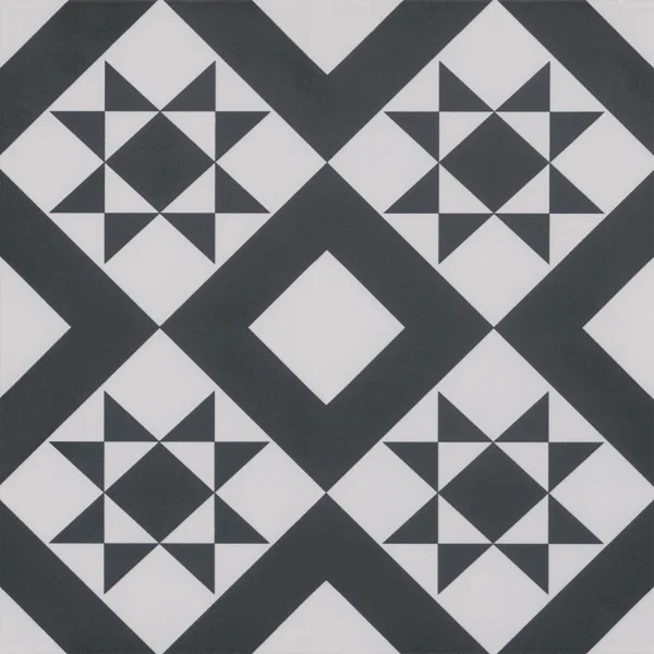 Patterned Geometric Matt Porcelain Tile 33x33cm