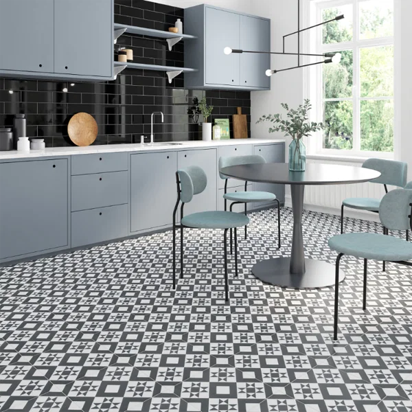 Patterned Geometric Matt Porcelain Tile 33x33cm - Image 2